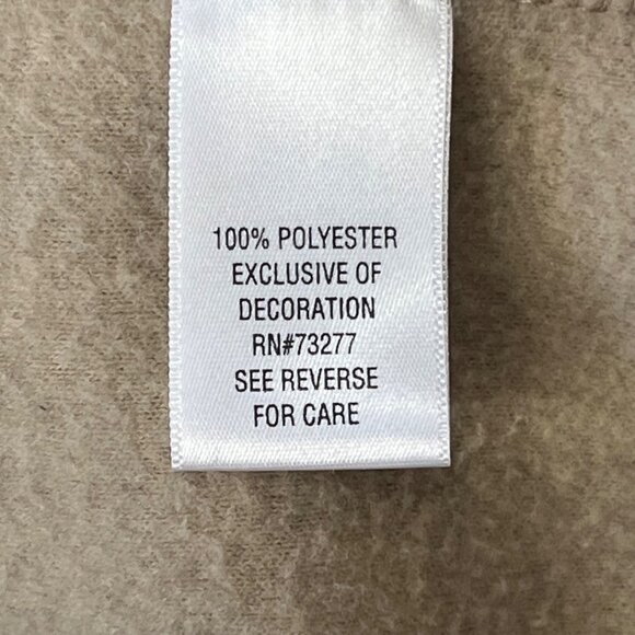 Croft & Barrow  XL Beige Cardinal Snowflake Embroidered Zip-Up Fleece Jacket - Picture 14 of 16